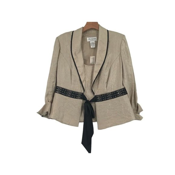 J.R. Nites Jackets & Blazers - J.R. NITES by CAROL LIN 2pc. Top jacket Tank Blazer women's size 10 beige new